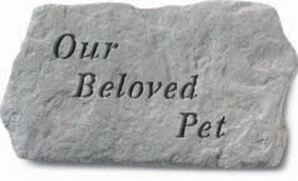 Cement pet memorial - Our beloved Pet is written across the center